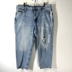 Old Navy Sky High Straight Jeans Distressed NWT